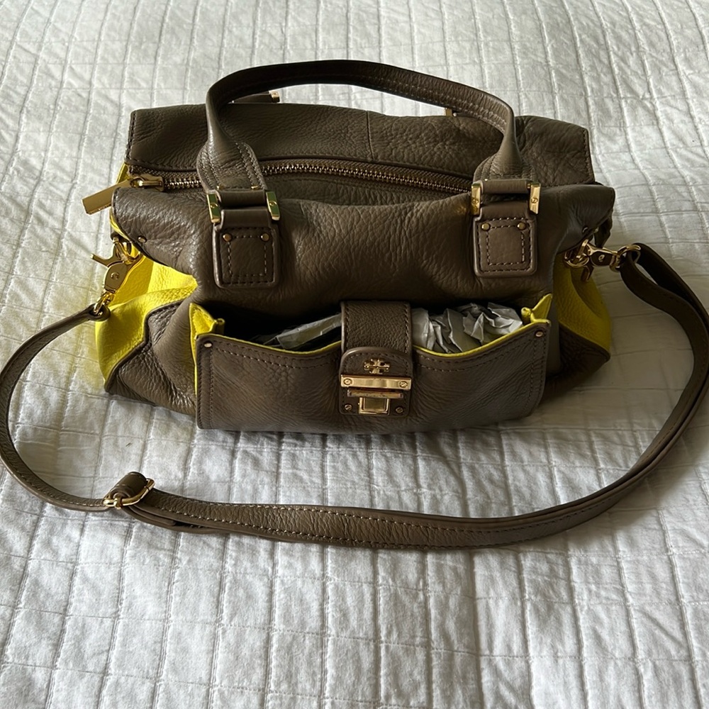 Tory Burch Two-Tone Bag with Handles and Shoulder Strap